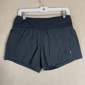 Lululemon Short‎ Womens 6 Black Elastic Waist Lined Zip Pocket Running Workout